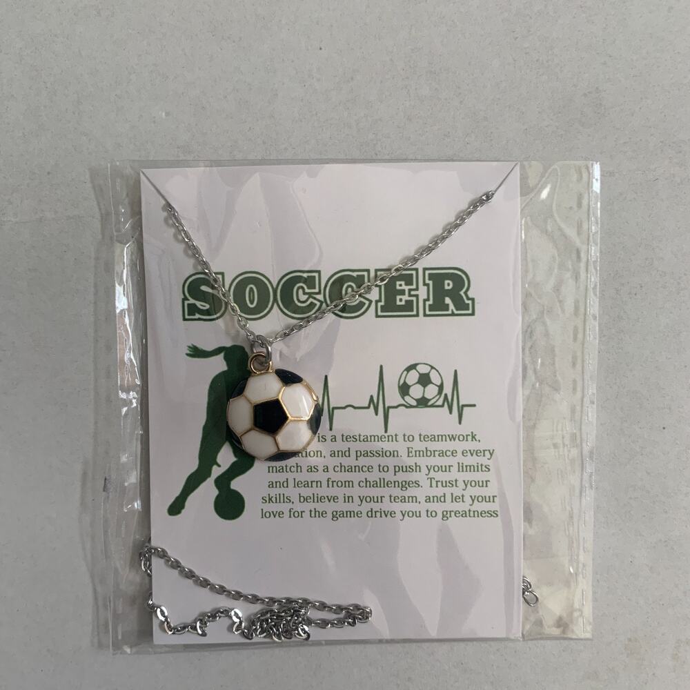 Fashion Jewelry Soccer Ball Metal Pendant Necklace Unisex Chain